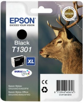 Epson inkoustová náplň/ T1301/ Singlepack T1301 DURABrite Ultra Ink/ XL Černá