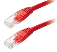 Patch kabel Cat5E, UTP - 1m, červený