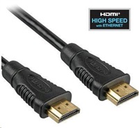 PremiumCord HDMI High Speed + Ethernet kabel/ zlacené konektory/ 25m/ černý