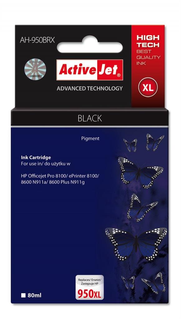 HP CN045A - kompatibilní ActiveJet Ink cartridge HP CN045AE Premium 950XL Black - 80 ml AH-950BRX