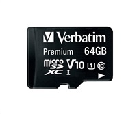 SDXC 64GB micro paměťová karta PREMIUM UHS-I (U1) (70MB/s), V10, Class 10 + adapter Verbatim