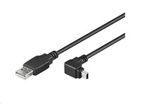 PREMIUMCORD Kabel USB 2.0 A-Mini B (5pin) propojovací, úhlový 1,8m