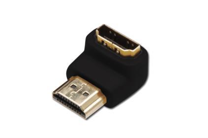 ASSMANN HDMI adapter type A 90deg angled M/F Ultra HD 60p bl gold