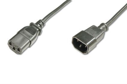 ASSMANN Power Cord extension cable C14 - C13 M F 1.2m H05VV-F3G 0.75qmm bl