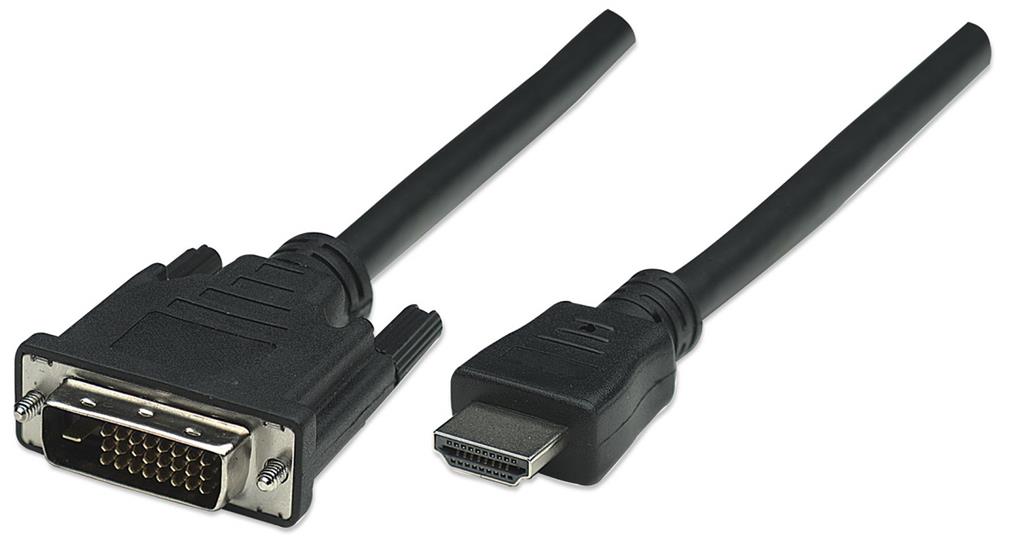 TECHLY 304611 Monitor cable HDMI/DVI-D 24+1 M/M 1.8m black
