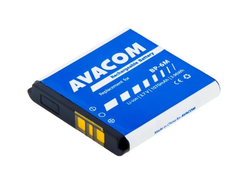 Baterie AVACOM GSNO-BP6M-S1070 do mobilu Nokia 6233, 9300, N73 Li-Ion 3,7V 1070mAh (náhrada BP-6M)
