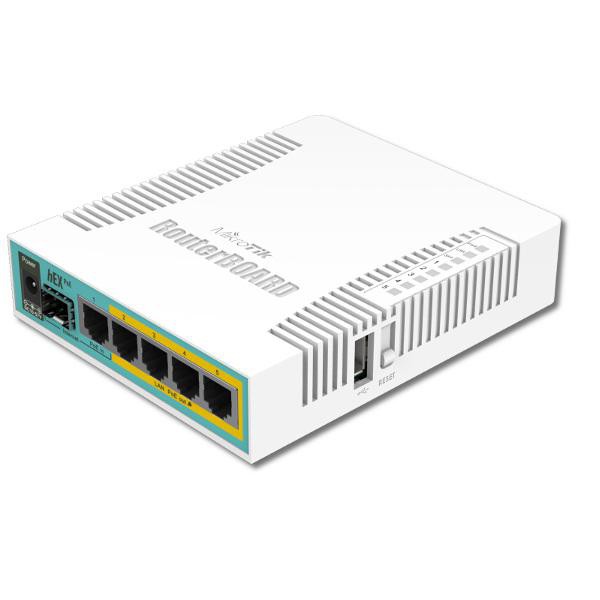 MikroTik RouterBOARD hEX PoE, 800MHz CPU, 128MB RAM, 5xGLAN, USB, PoE 802.3at, USB, SFP, vč. L4