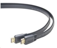 PREMIUMCORD HDMI High Speed + Ethernet plochý kabel, zlacené konektory, 2m