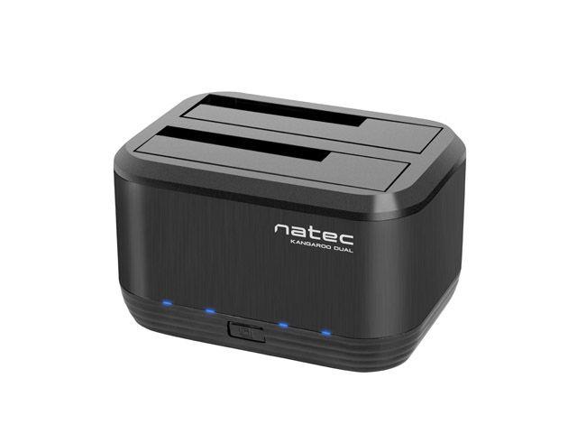 Natec Docking Station KANGAROO DUAL 2.5``/3.5`` HDD USB 3.0 + AC adapter, NSD-0955