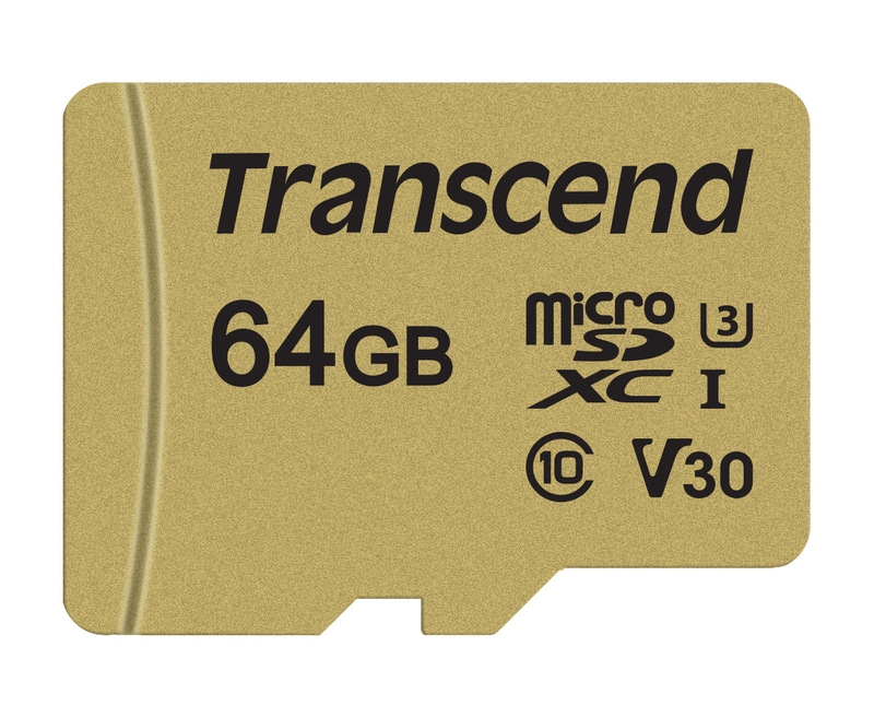 Transcend microSDXC 64 GB UHS-I U3 TS64GUSD500S TRANSCEND 64GB microSDXC I Class 10 U3 V30 MLC with Adapter