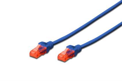 Digitus Ecoline Patch Cable, UTP, CAT 6e, AWG 26/7, modrý 0,5m, 1ks
