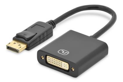 DIGITUS adapter cable displayPort DVI-I M/F 0.15m AWG28 2x shielded