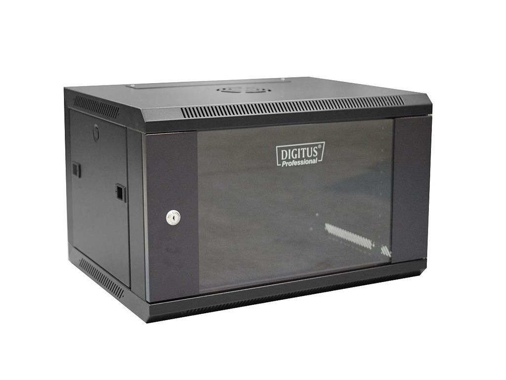 DIGITUS DN-W19 06U/450/B Wallmount cabinet 6U 600x450mm black RAL 9004