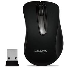 CANYON bezdrátová USB myš s 3 tlacítky, 1200 dpi, cerná