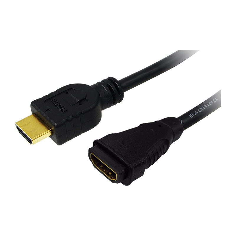 LOGILINK CH0059 LOGILINK - Kabel HDMI 1.4, HDMI M/F, Zlatá, délka 1m