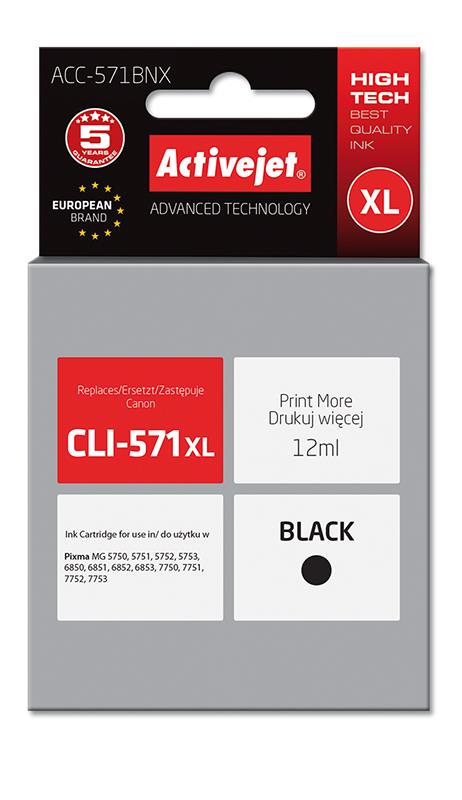 ActiveJet ink Canon CLI-571Bk XL new ACC-571BNX 12 ml