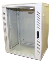 LEXI-Net 19" nástěnný rozvaděč 18U, šířka 600mm, hloubka 600mm, nosnost 60 kg, skleněné dveře, svařovaný, šedý
