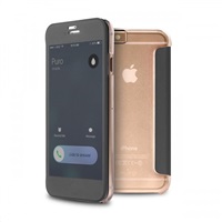 Puro pouzdro s aktivním dotykovým flipem Sense Booklet Quick View pro iPhone 6, transparentní