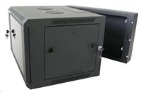XtendLan 19" dvoudílný nástěnný rozvaděč 12U, šířka 600mm, hloubka 550mm, nosnost 60 kg, skleněné dveře, svařovaný,černý