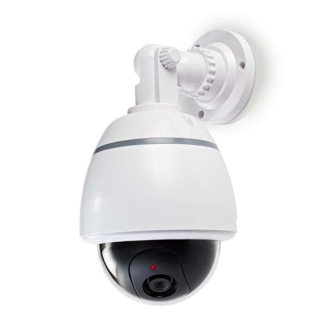 NEDIS atrapa bezpečnostní kamery s blikající LED/ dome/ IP44/ venkovní/ bílá