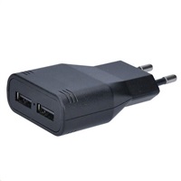 Solight USB nabíjecí adaptér, 2x USB, 3100mA max., AC 230V, černý - DC48A