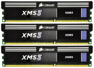Corsair XMS3 12GB (Kit 3x4GB) 2000MHz DDR3, CL9 (9-10-9-27) 1.65V, chladič, XMP