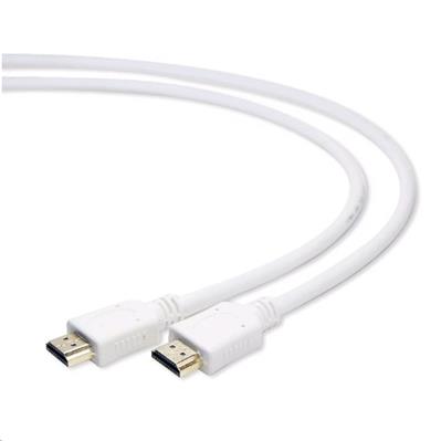 CABLEXPERT Kabel HDMI-HDMI 3m, 2.0, M/M stíněný, zlacené kontakty, bílý