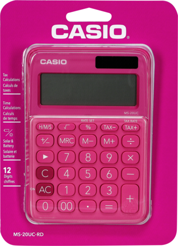 Kalkulačka CASIO MS 20UC-RD, červená, stolní