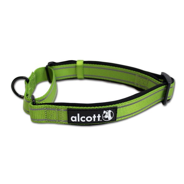 Alcott reflexní obojek pro psy, Martingale, zelený, velikost S