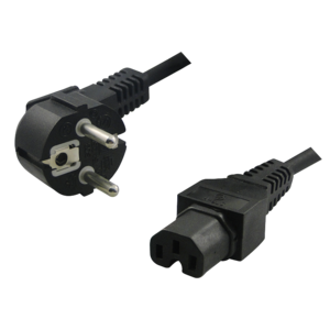 LOGILINK CP105 LOGILINK - Power cord, safety plug 90° to IEC C15 female, 2m, black