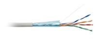 FTP kabel LYNX, Cat6, drát, PVC, Dca, šedý, 305m cívka