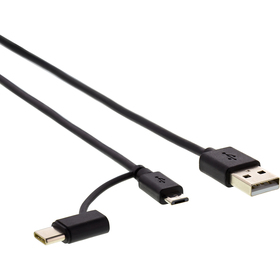 Kabel SENCOR SCO 522-015 BK USB A/M-Micro B/C 2.0 1,5m Black