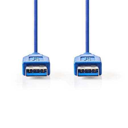 Nedis CCGP61000BU20 USB 3.0, A Zástrčka - A Zástrčka, 2m, modrý NEDIS kabel USB 3.0/ zástrčka USB-A - zástrčka USB-A/ modrý/ 2m