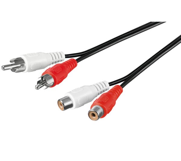 PREMIUMCORD Kabel prodlužovací audio 2x Cinch - 2x Cinch (RCA, M/F) 3m