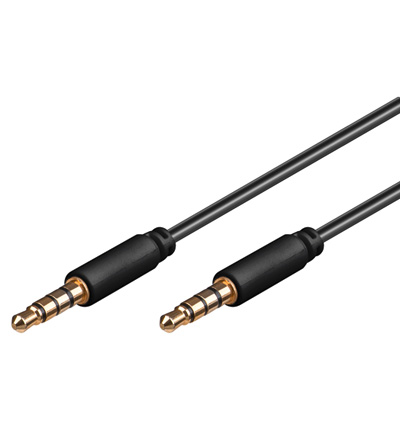 PREMIUMCORD Kabel Jack 3.5mm 4 pinový M/M 3m pro Apple iPhone, iPad, iPod