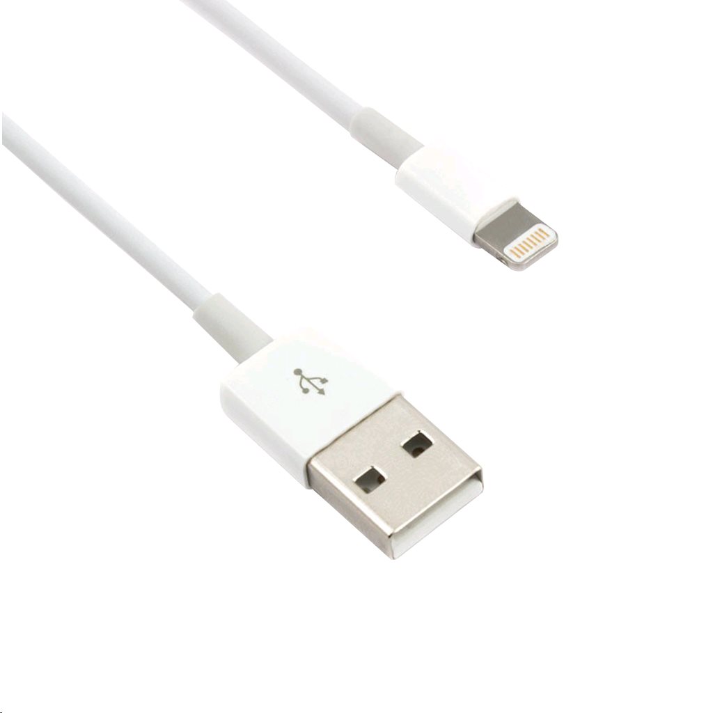 Kabel C-TECH USB 2.0 Lightning (IP5 a vyšší) nabíjecí a synchronizační kabel, 2m, bílý - CB-APL-20W