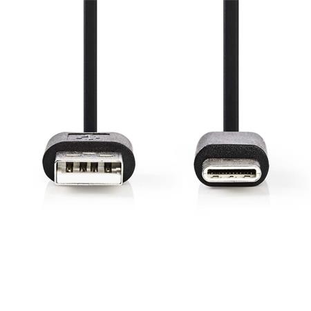 Nedis CCGP60600BK01 USB 2.0, Typ-C Zástrčka - A Zástrčka, 0,1m, černý Nedis CCGP60600BK01 - USB 2.0 kabel | Typ-C Zástrčka - A Zástrčka | 0,1 m | Černá barva