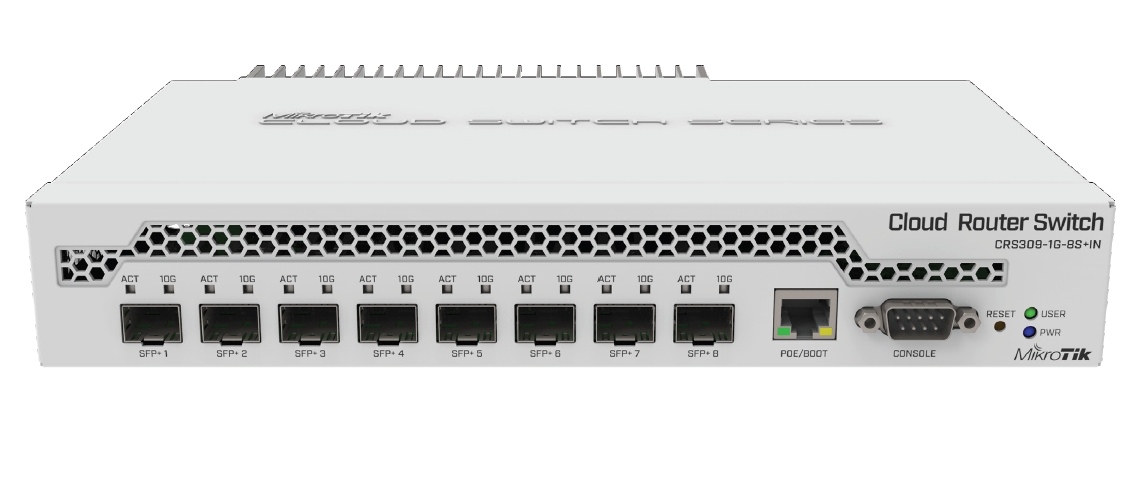 MikroTik CRS309-1G-8S+IN MikroTik Cloud Router Switch CRS309-1G-8S+IN, Dual Boot (SwitchOS, RouterOS)