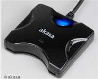 AKASA čtečka čipových karet / externí / AK-CR-03BK / USB2.0 / černá