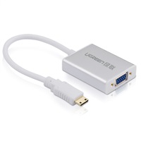 UGREEN HDMI converter mini HDMI to VGA+3.5MM Audio+Mirco USB converter-Aluminum case, Alu, 15 cm