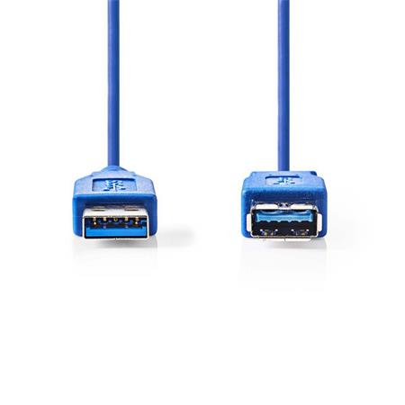 NEDIS prodlužovací kabel USB 3.0/ zástrčka USB-A - zásuvka USB-A/ modrý/ 2m