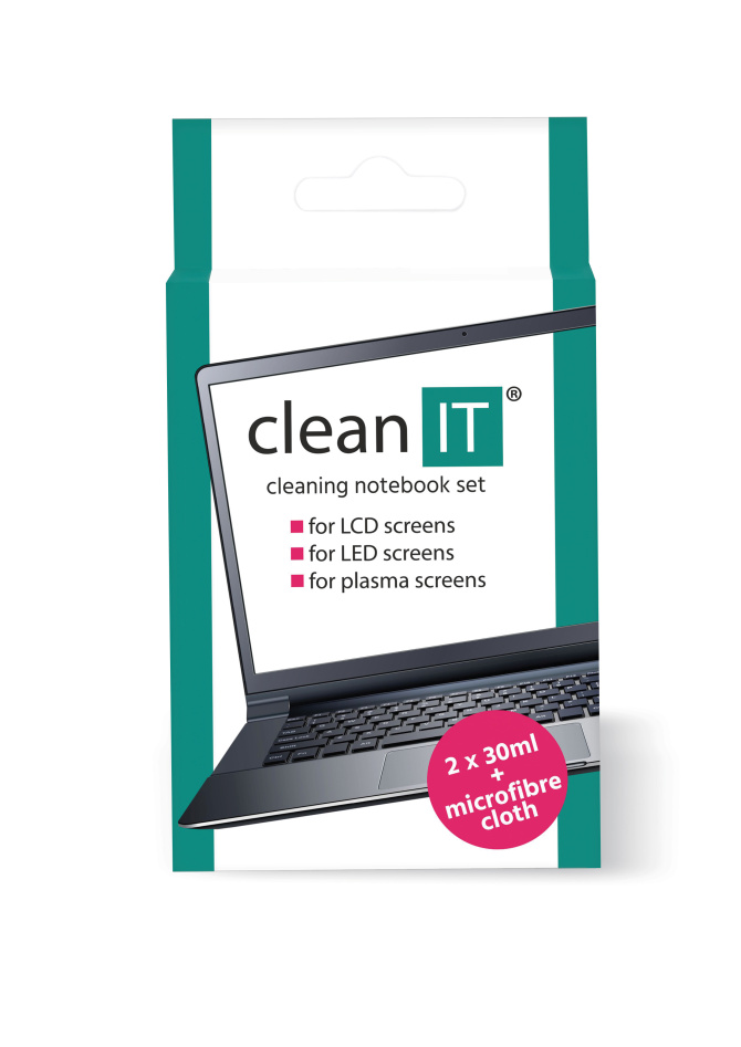 CLEAN IT čisticí roztok na notebooky s utěrkou, 2x30ml