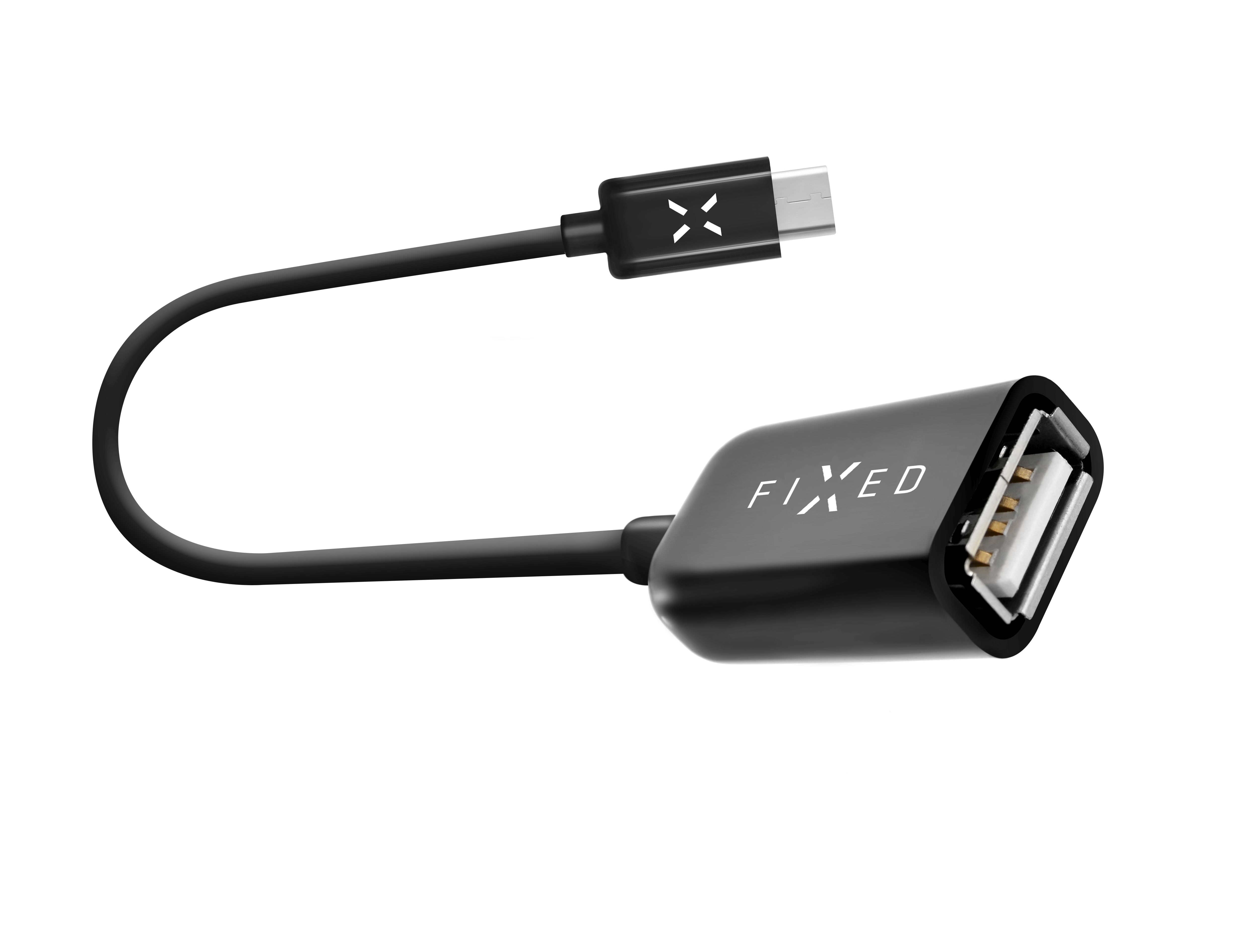 USB-C OTG adaptér FIXED pro mobilní telefony a tablety, USB 2.0, černý