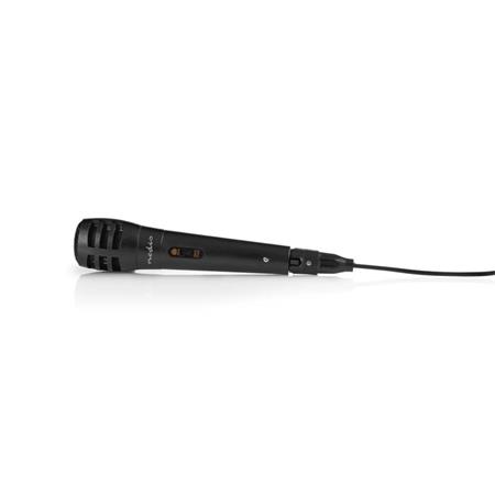 NEDIS kabelový mikrofon/ Kardioid/ odnímatelný kabel 5m/ 600 Ohm/ -75 dB/ jack 6.35 mm/ vypínač/ ABS/ černý