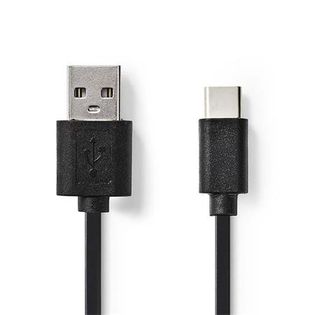Nedis CCGB60600BK01 USB 2.0, Typ-C Zástrčka - A Zástrčka, 0,1m, černý NEDIS kabel USB 2.0/ zástrčka USB-C - zástrčka USB-A/ černý/ blistr/ 10cm