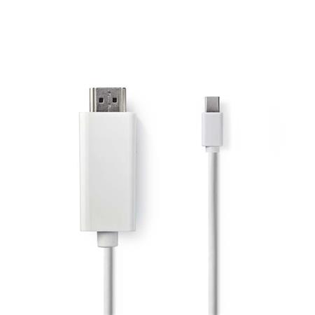 NEDIS kabel mini DisplayPort – HDMI/ mini DisplayPort zástrčka - HDMI zástrčka/ bílý/ blistr/ 2m