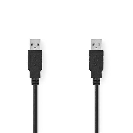 NEDIS kabel USB 2.0/ zástrčka USB-A - zástrčka USB-A/ černý/ bulk/ 2m