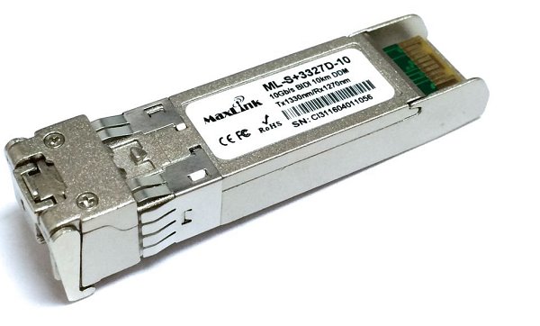 MaxLink 10G SFP+ optický modul, WDM, SM, Tx 1330/Rx1270nm, 10km, 1x LC konektor, DDM, Cisco compatible