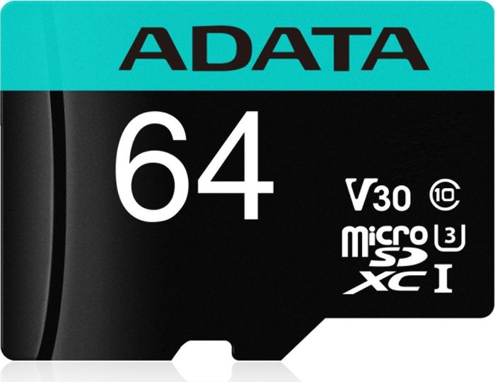 ADATA MicroSDXC 64 GB AUSDX64GUI3V30SA2-RA1 ADATA MicroSDXC karta 64GB XPG UHS-I U3 (R:95/W:90 MB/s) + SD adaptér