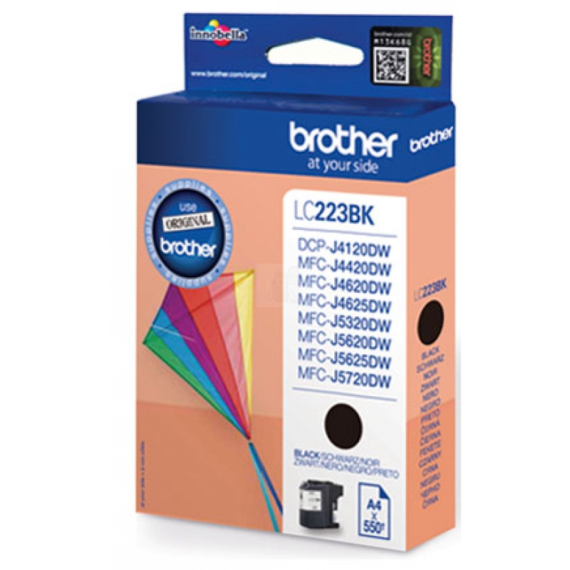 Brother LC-223BK - originální BROTHER inkoustová náplň LC-223BK/ Černá/ 550 stran